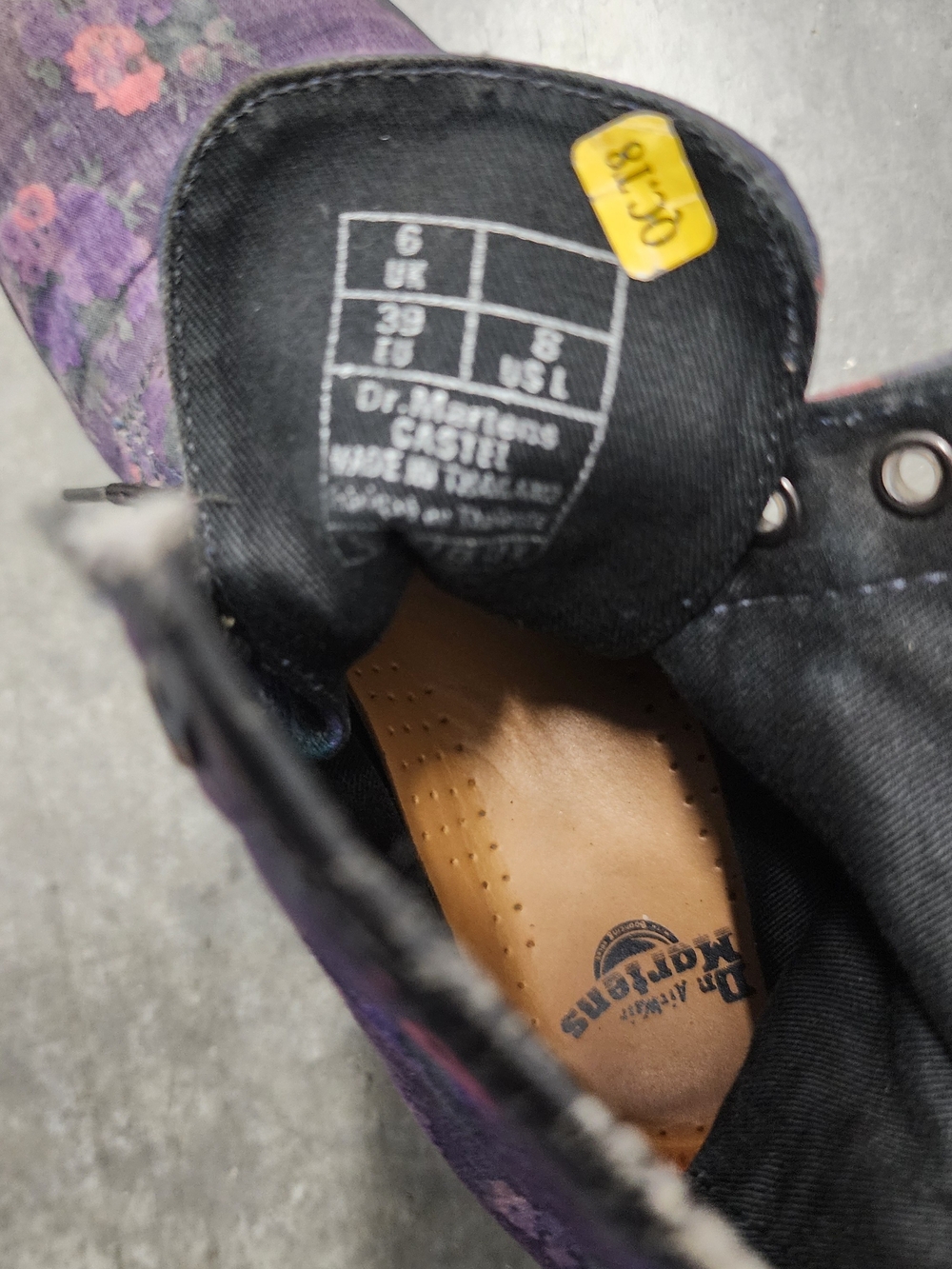 Dr. Martens Women's Purple Floral Lace-Up Boots - Picture 5 of 6
